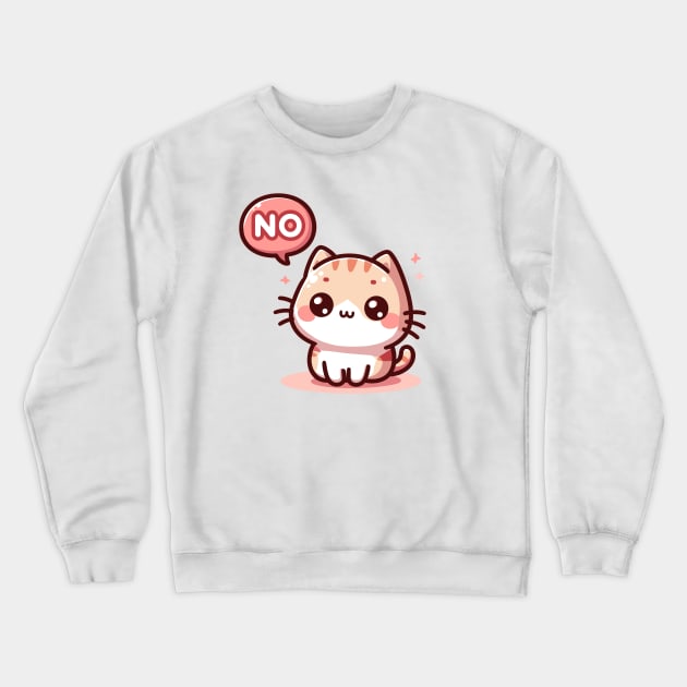 Whimsy Denial Kitty Crewneck Sweatshirt by PhotoSphere